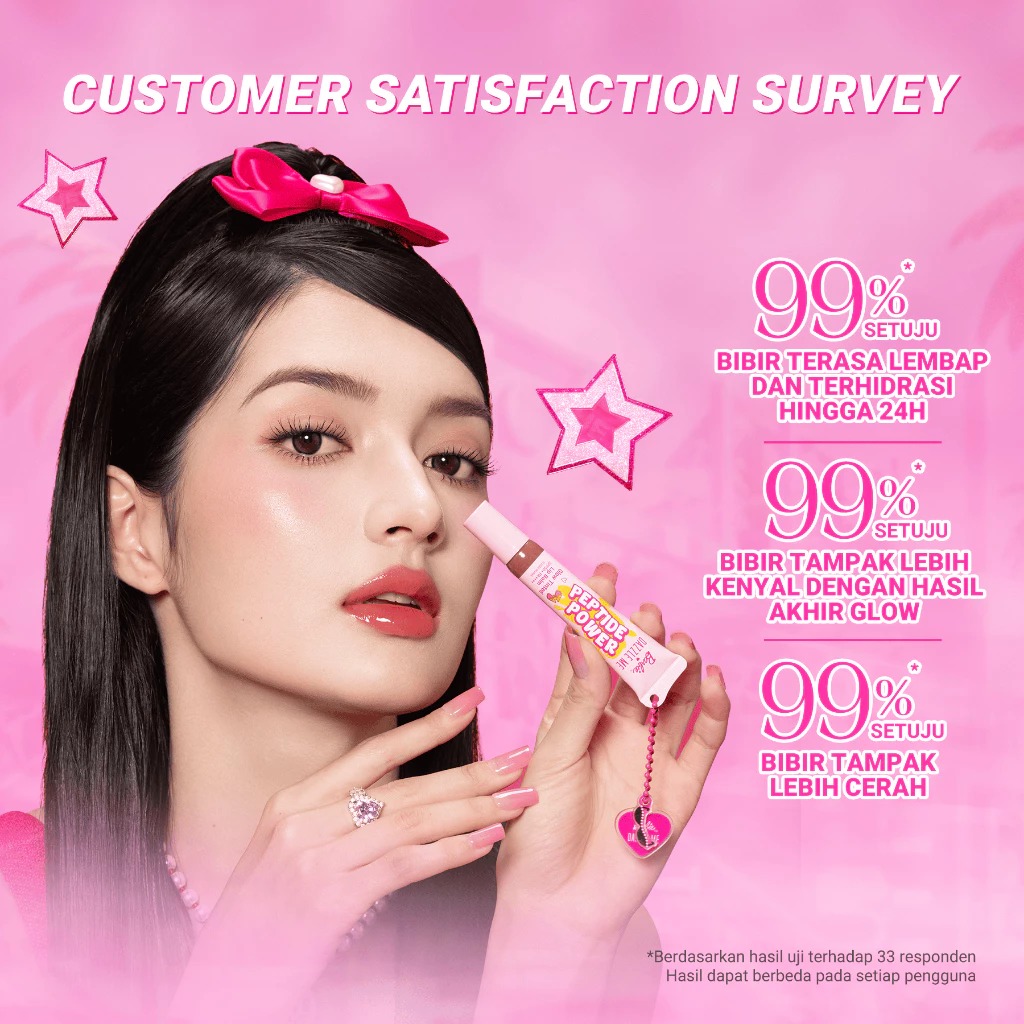 Dazzle Me X Barbie Peptide Power Glow Tinted Lip Balm 8gr - P02 Rosy Bloom (SPF50+ PA++++)