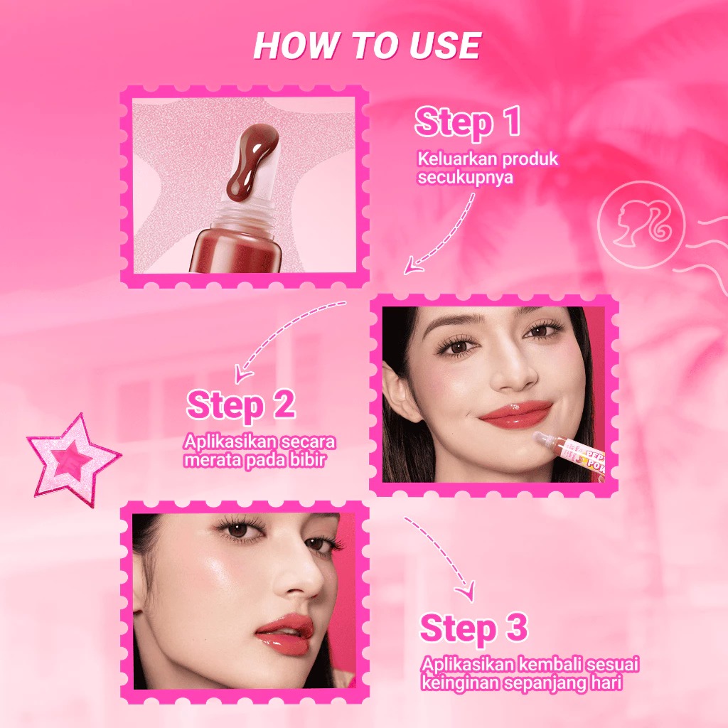 Dazzle Me X Barbie Peptide Power Glow Tinted Lip Balm 8gr - R03 Apple Syrup (SPF50+ PA++++)