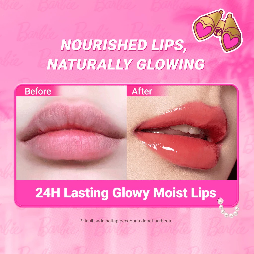 Dazzle Me X Barbie Peptide Power Glow Tinted Lip Balm 8gr - R03 Apple Syrup (SPF50+ PA++++)