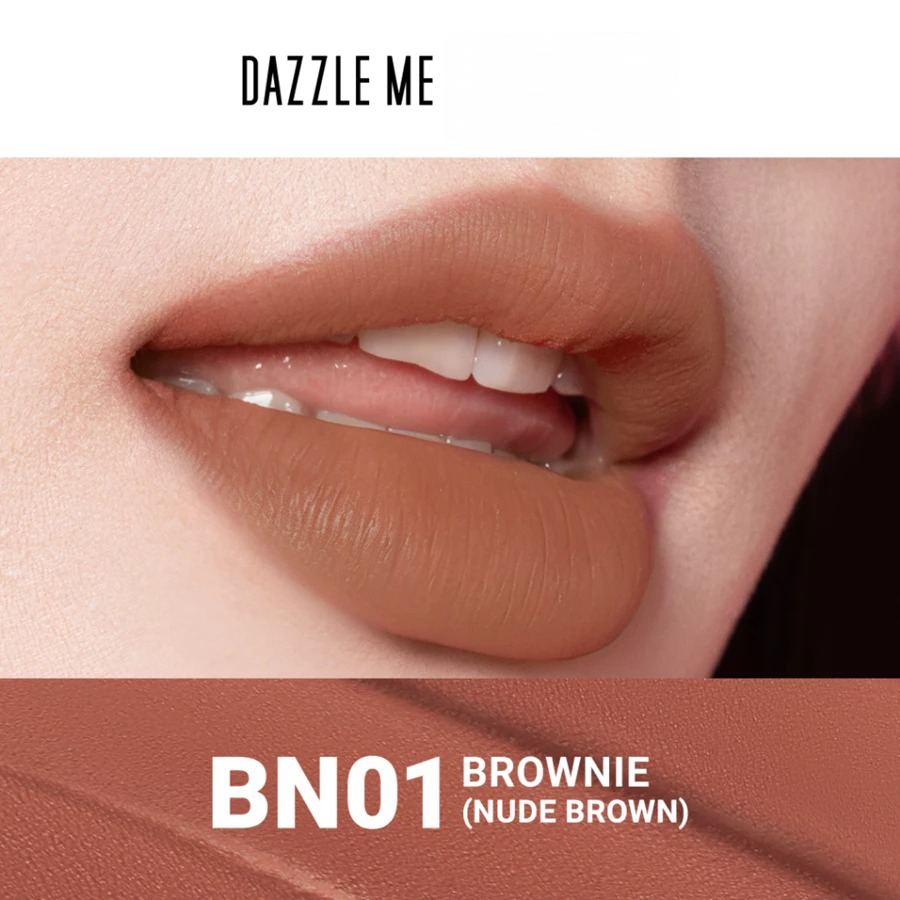 Dazzle Me X Barbie Peptide Power Matte Tinted Lip Balm 8gr - BN01 Brownie (SPF50+ PA++++)