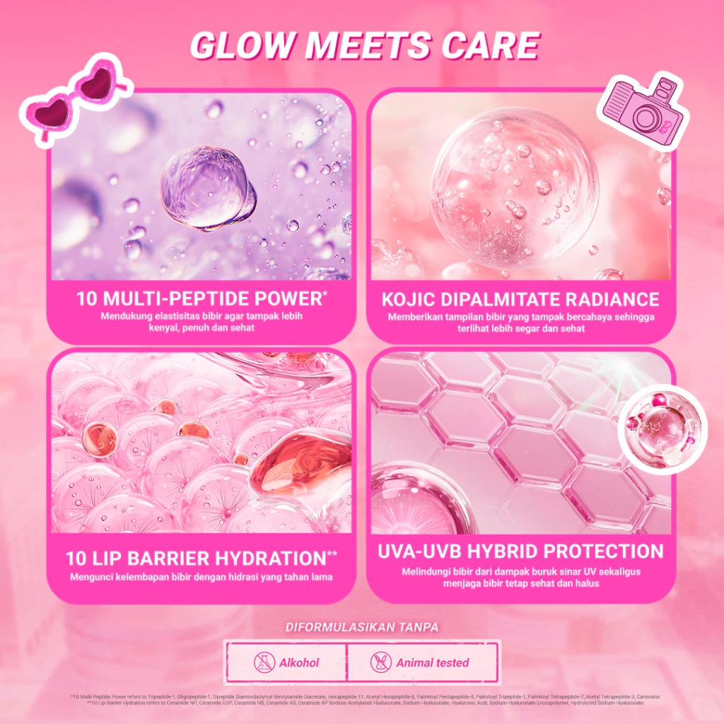 Dazzle Me X Barbie Peptide Power Matte Tinted Lip Balm 8gr - RN03 Mauve Mellow (SPF50+ PA++++)