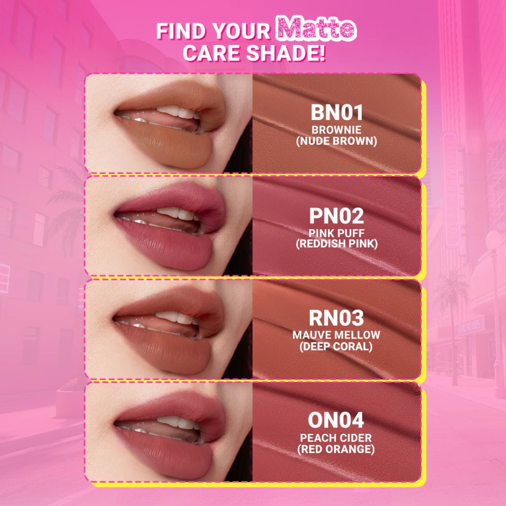 Dazzle Me X Barbie Peptide Power Matte Tinted Lip Balm 8gr - RN03 Mauve Mellow (SPF50+ PA++++)