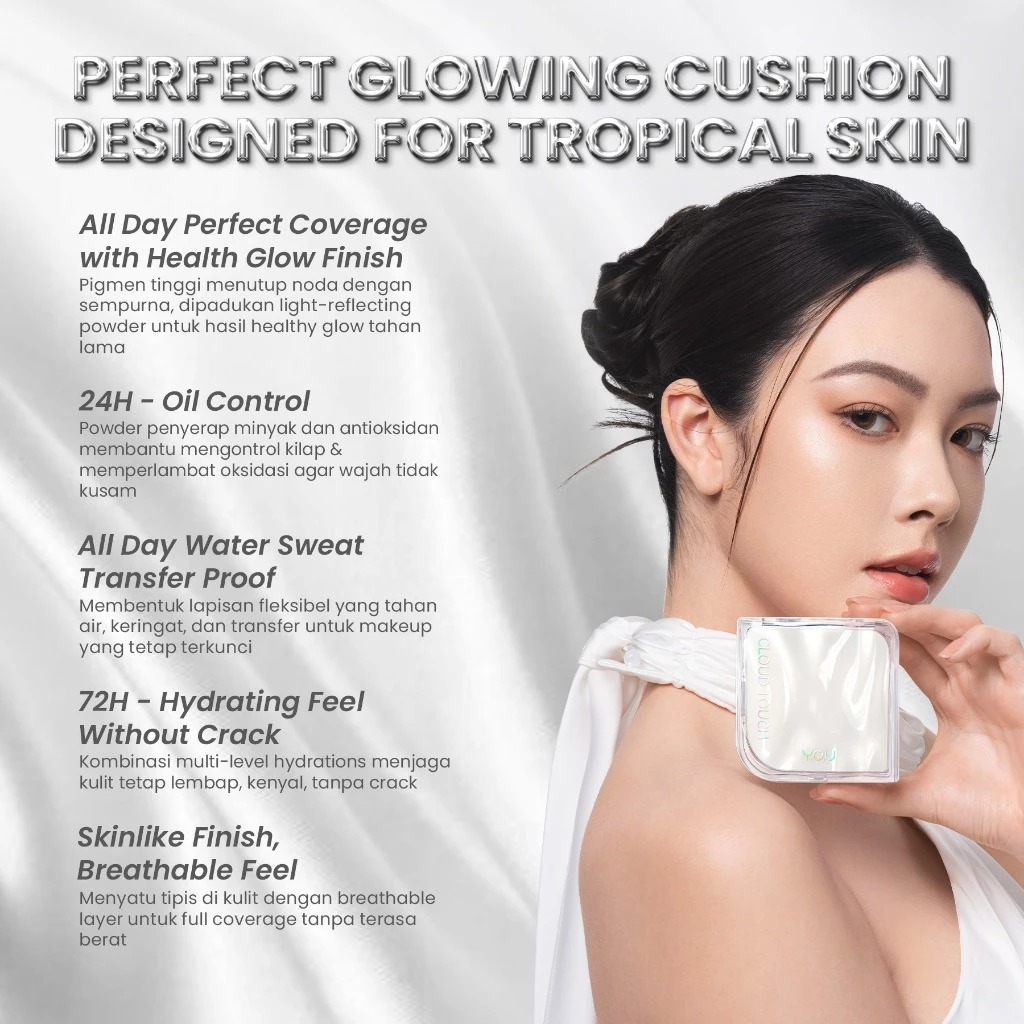 YOU Cloud Touch Glasting Glow Serum Cushion 10gr - W708 Creme Beige (SPF50+ PA++++)