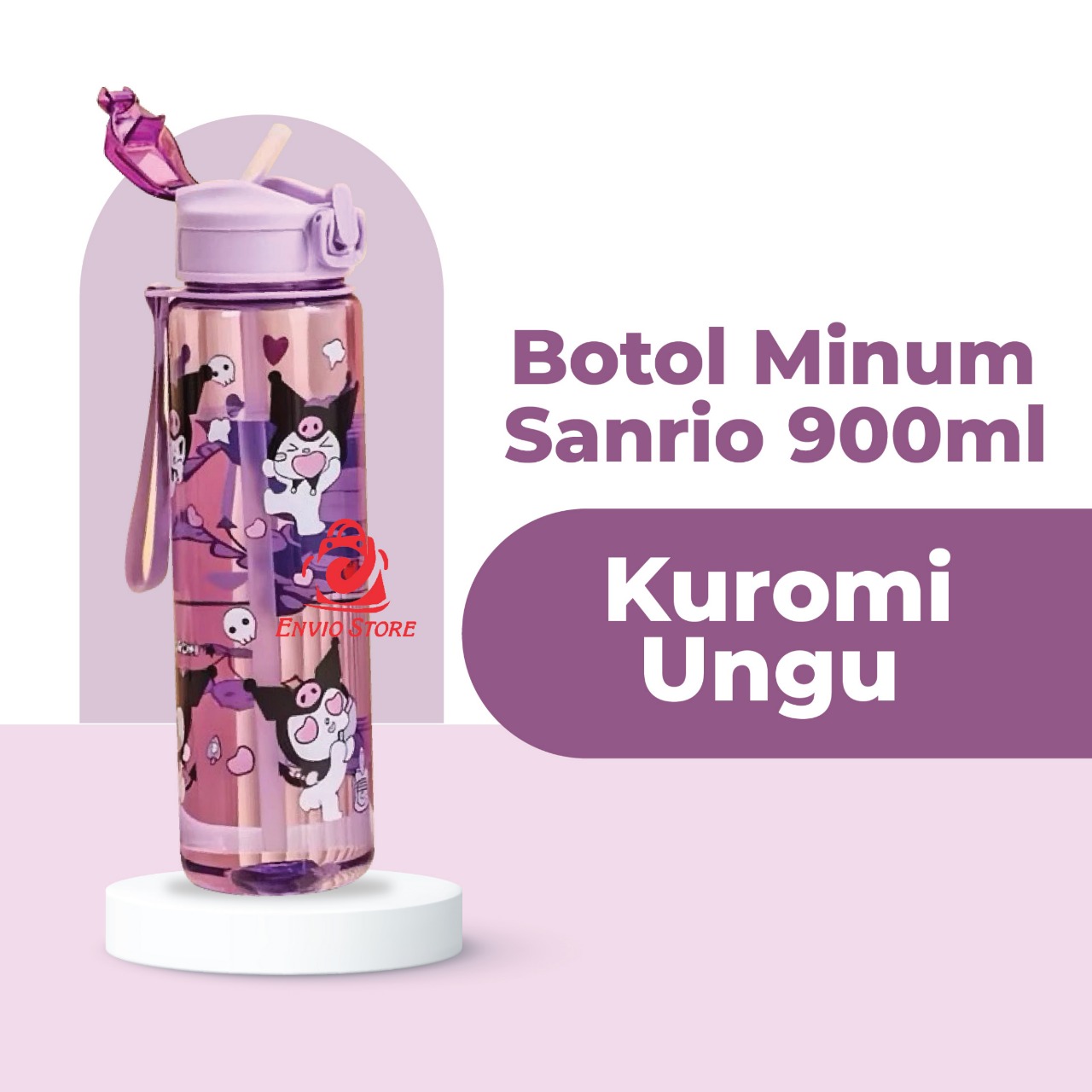 Botol Minum SANRIO 900ml - KUROMI UNGU Botol Air Minum Anak Lucu (Free Sedotan) Botol Minum SANRIO 900ml - KUROMI UNGU Botol Air Minum Anak Lucu (Free Sedotan)