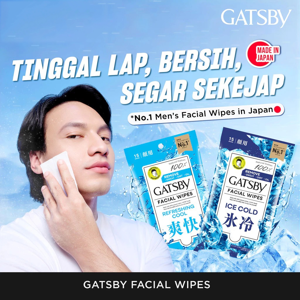 Gatsby Facial Wipes 15sheet - Ice Cold (Wipes Type S)