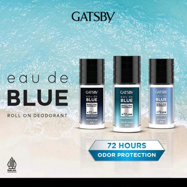 Gatsby Eau De Blue Deodorant Roll On 50ml - Air Code