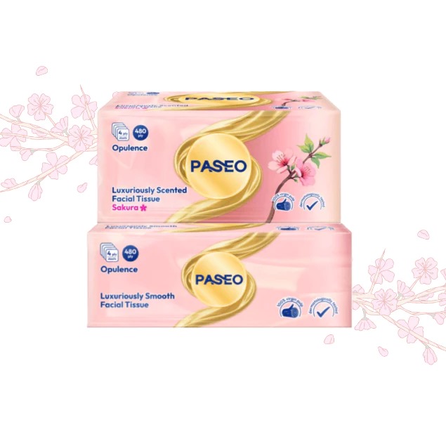 Tissue Paseo Opulence Luxuriously Scented Facial 480ply - Sakura Tissue Paseo Opulence Luxuriously Scented Facial 480ply - Sakura