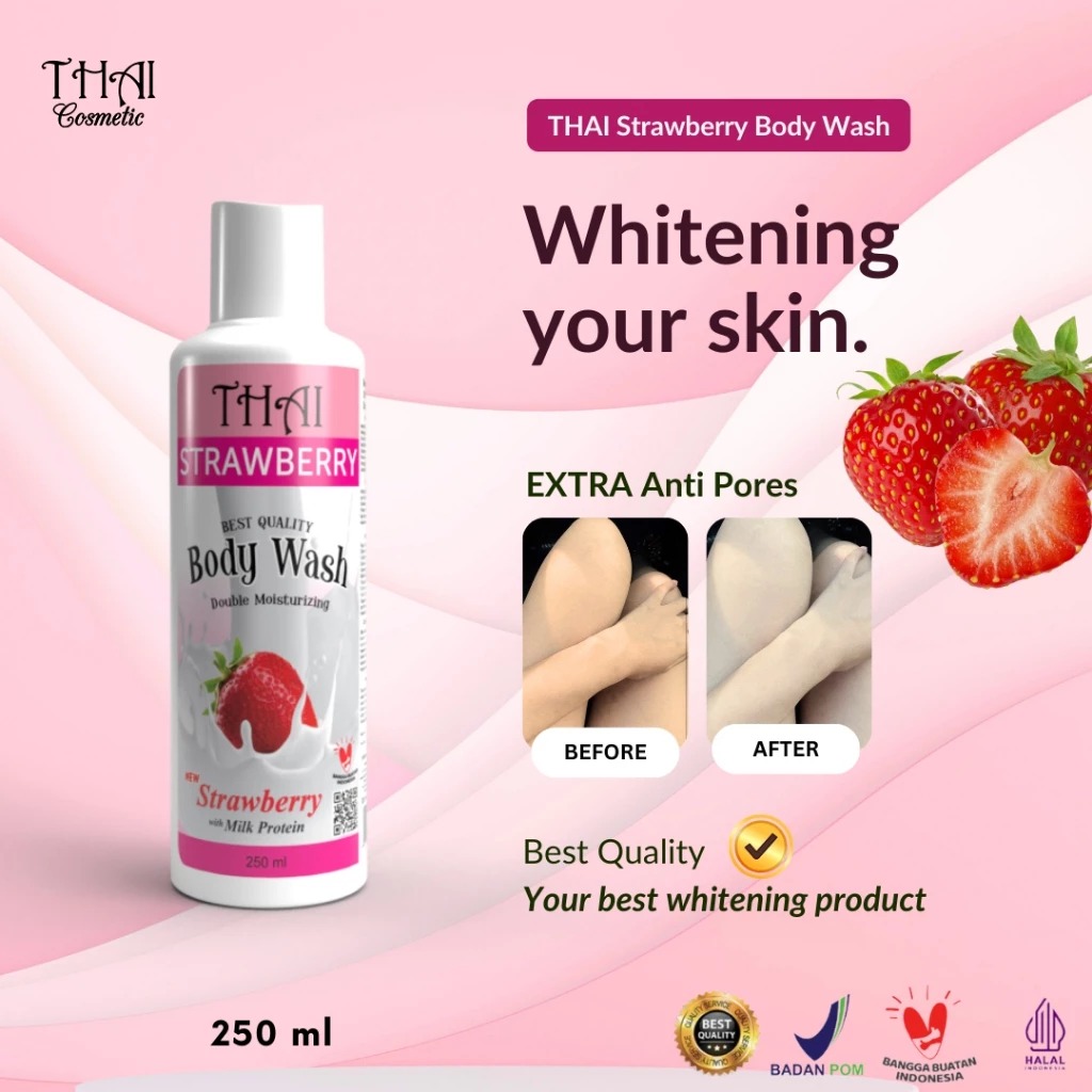 Thai Body Wash 250ml - Strawberry (Sabun Mandi) Thai Body Wash 250ml - Strawberry (Sabun Mandi)