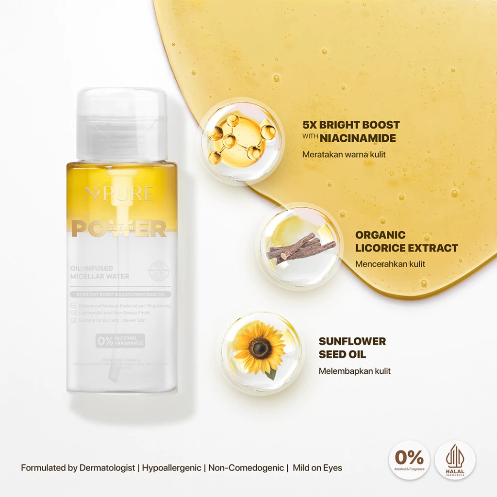 (Buy1 Get1) Npure Power Clear Oil-Infused Micellar Water (300ml + 50ml)