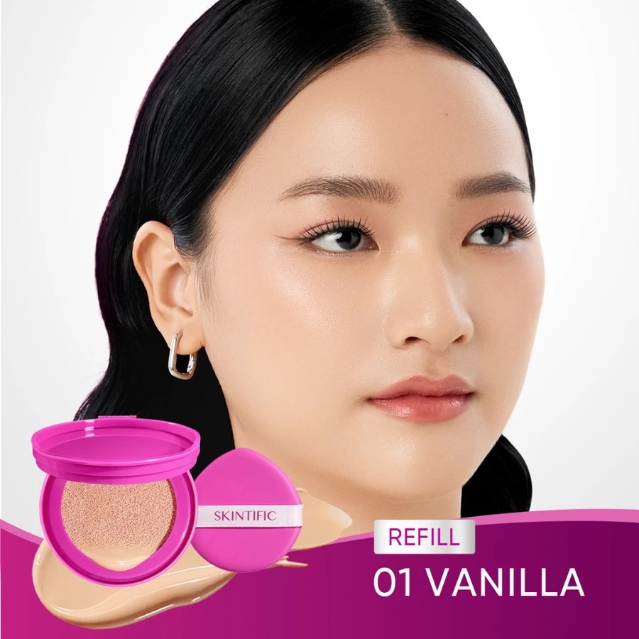 Skintific Cover Glow Perfect Pink Cushion Refill - 01 Vanilla