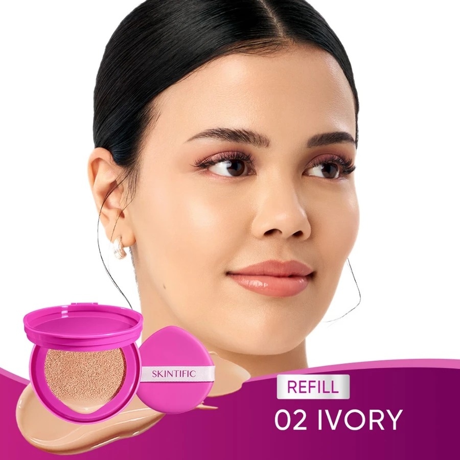 Skintific Cover Glow Perfect Pink Cushion Refill - 02 Ivory