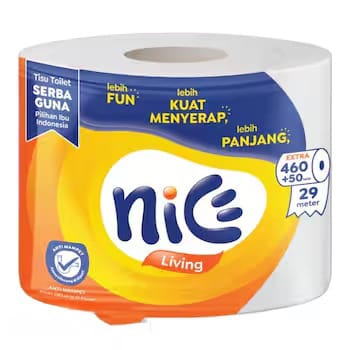Tissue Nice Toilet Core 1 Roll - Emboss 510s (460+50 Helai) Tissue Nice Toilet Core 1 Roll - Emboss 510s (460+50 Helai)
