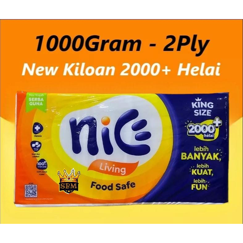 Tissue Nice Facial Kiloan 1000gr (2000+ Helai) Tissue Nice Facial Kiloan 1000gr (2000+ Helai)