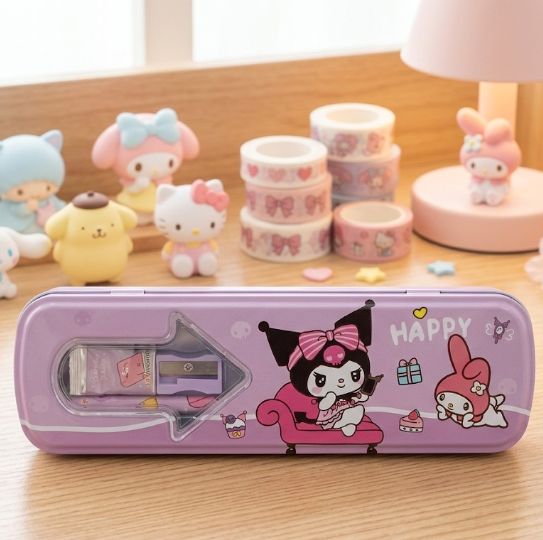Kotak Pensil Anak Karakter + Alat Tulis 3in1 - KUROMI (LPY99-16)