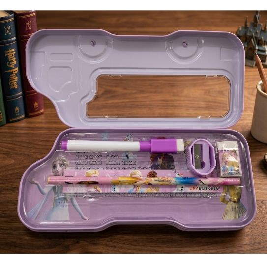 Kotak Pensil Anak Karakter Model BUS + Alat Tulis 5in1 - UNICORN (LPY99-12)