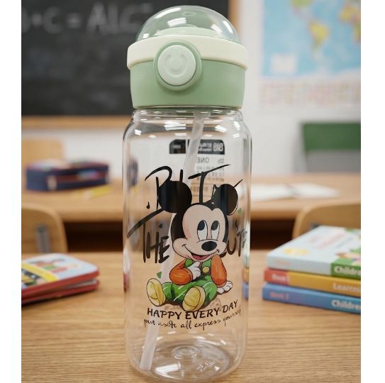 Botol Minum Anak Karakter 800ml (JB256) - MICKEY HIJAU (Free Sedotan)