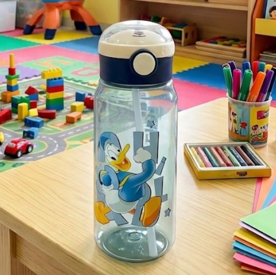 Botol Minum Anak Karakter 800ml (JB256) - DUCK BIRU (Free Sedotan)