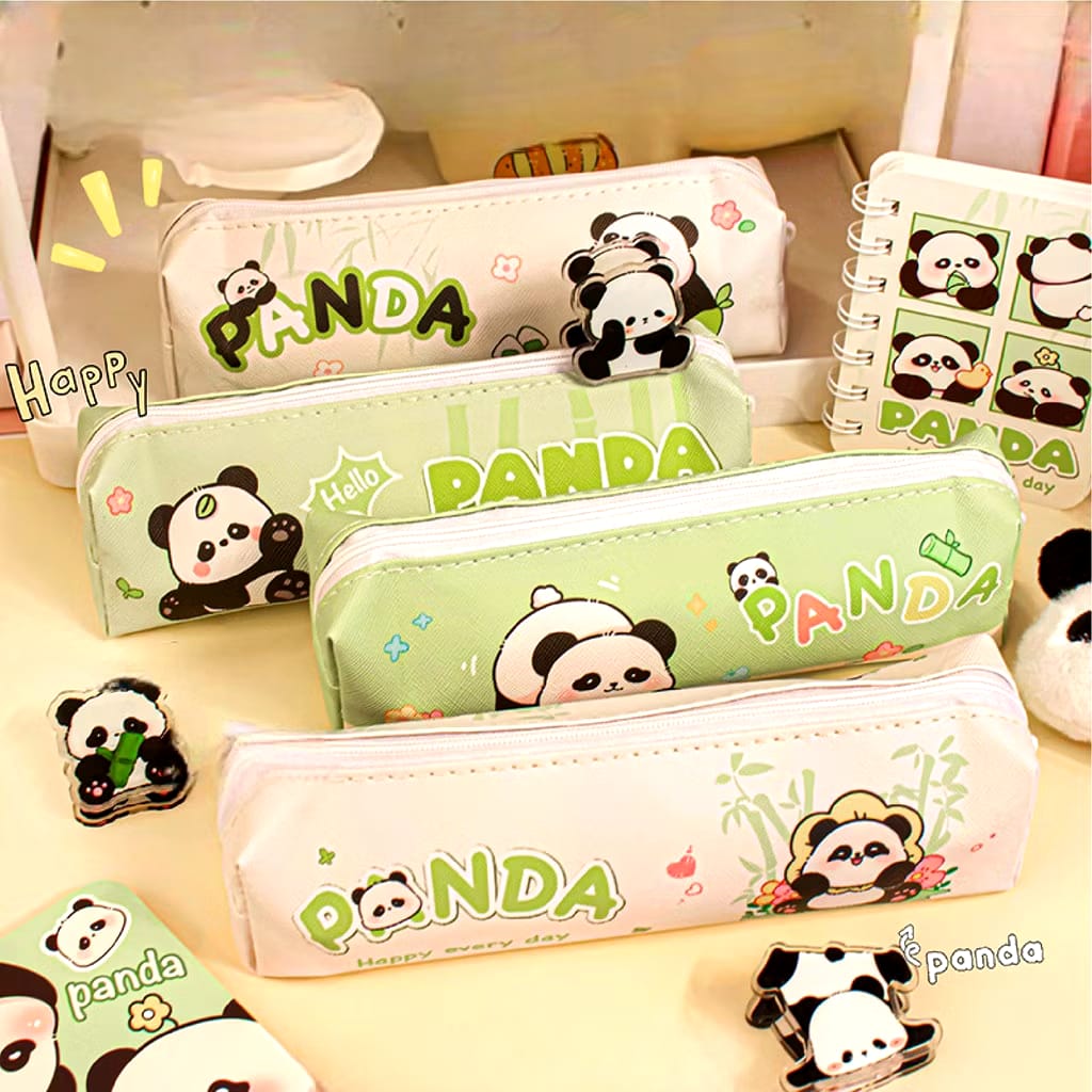 Tempat Pensil Resleting Motif Lucu 19x9cm - PANDA (Pouch Waterproof)