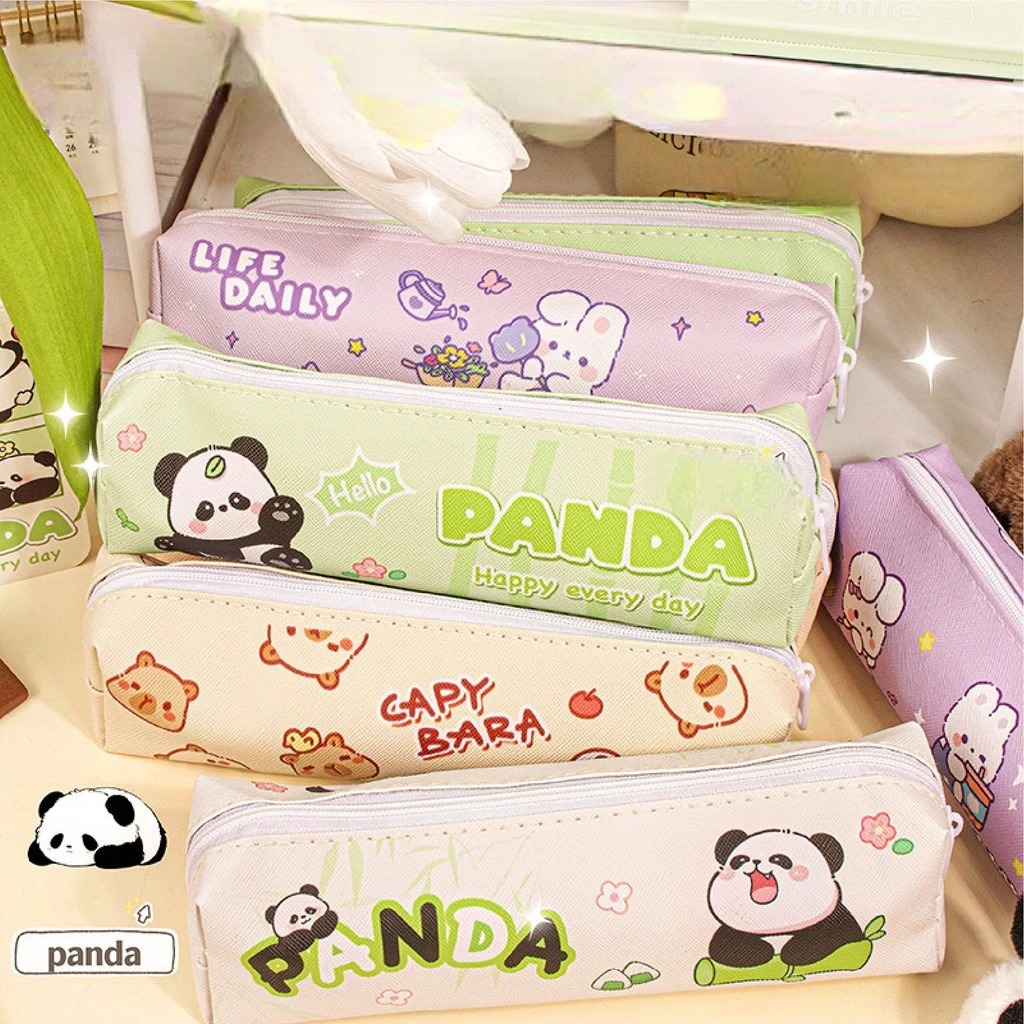Tempat Pensil Resleting Motif Lucu 19x9cm - PANDA (Pouch Waterproof)