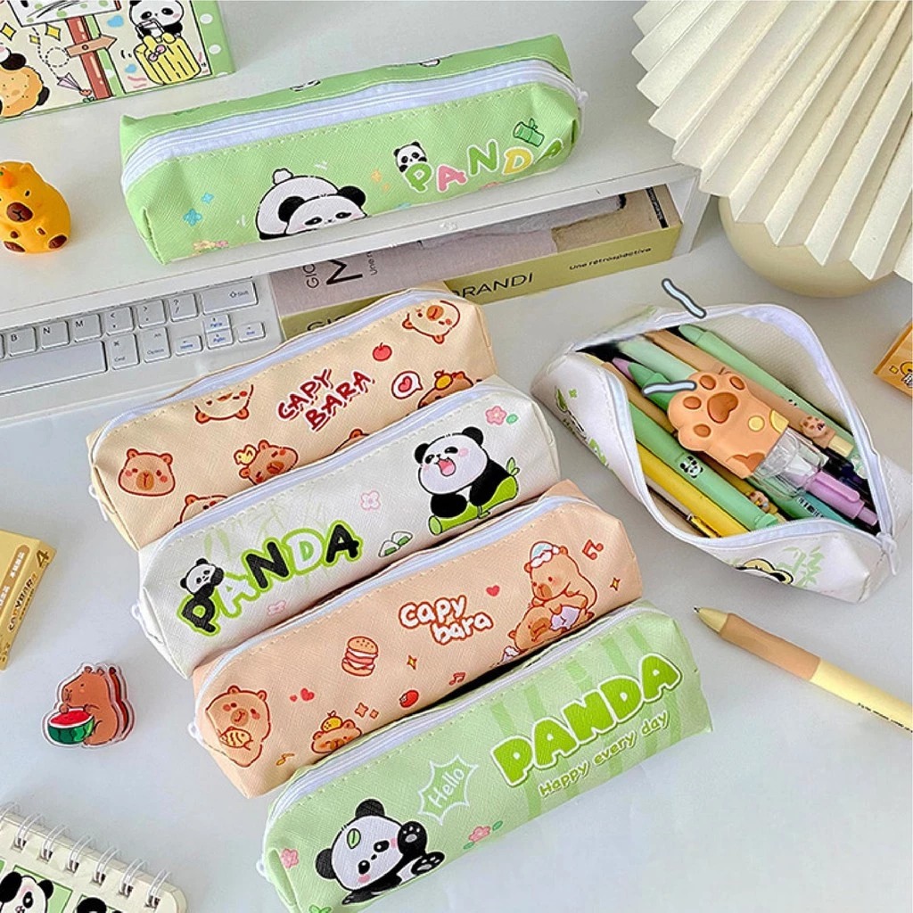 Tempat Pensil Resleting Motif Lucu 19x9cm - CAPYBARA (Pouch Waterproof)