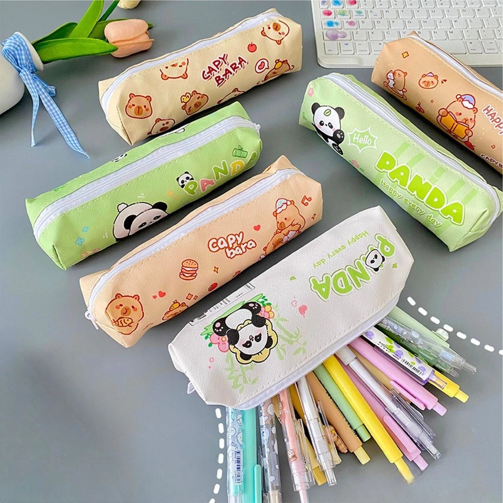 Tempat Pensil Resleting Motif Lucu 19x9cm - CAPYBARA (Pouch Waterproof)