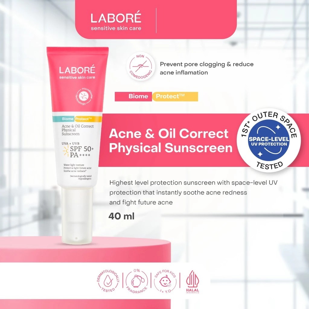 Labore Acne & Oil Correct Physical Sunscreen SPF50+ PA++++ 40ml (Biome Protect)