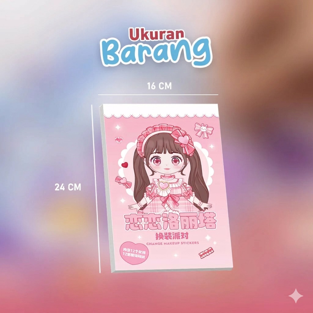 Buku Stiker DRESS UP Karakter DIY (1002) - COOL GIRL PURPLE (Game Sticker)