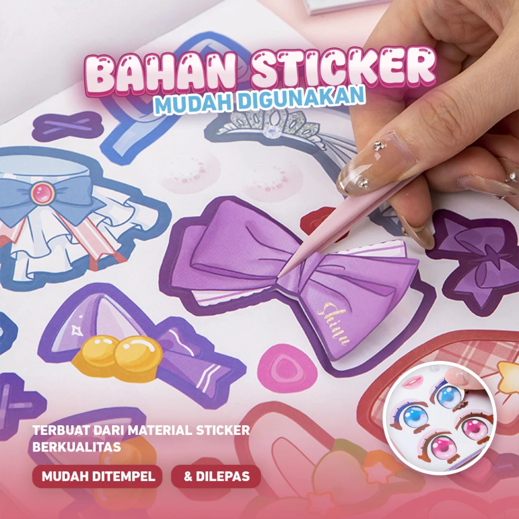 Buku Stiker DRESS UP Karakter DIY (1002) - PRINCESS PINK (Game Sticker)