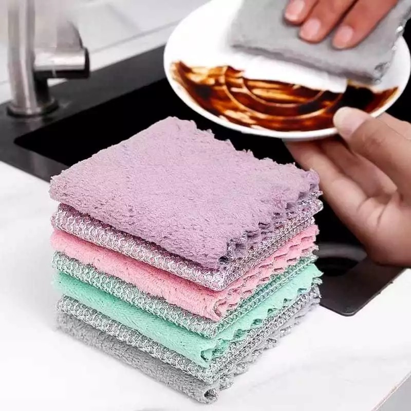 Kain Lap Dapur 2 Sisi (Anti Minyak + Kawat) 20x20cm Kain Lap Dapur 2 Sisi (Anti Minyak + Kawat) 20x20cm