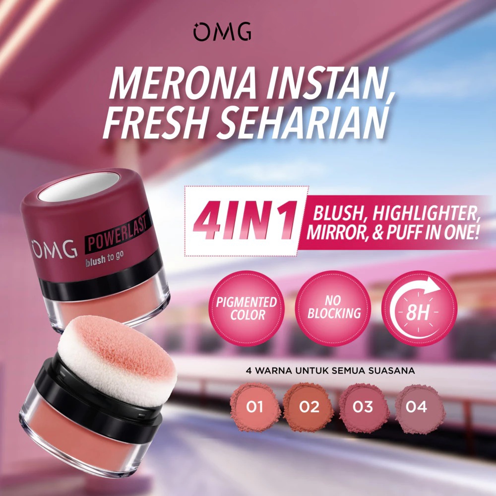 OMG Oh My Glam Powerlast Blush To Go 2.5gr - 01 Peach Flazz