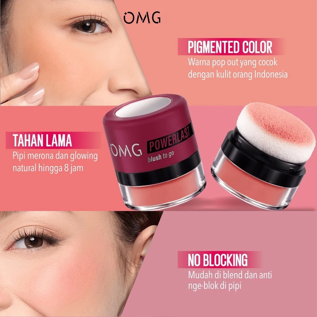 OMG Oh My Glam Powerlast Blush To Go 2.5gr - 01 Peach Flazz