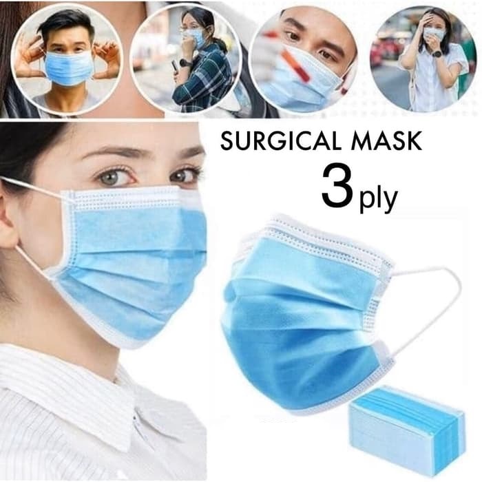 (Isi 50) Masker 3ply Earloop - Disposable Mask