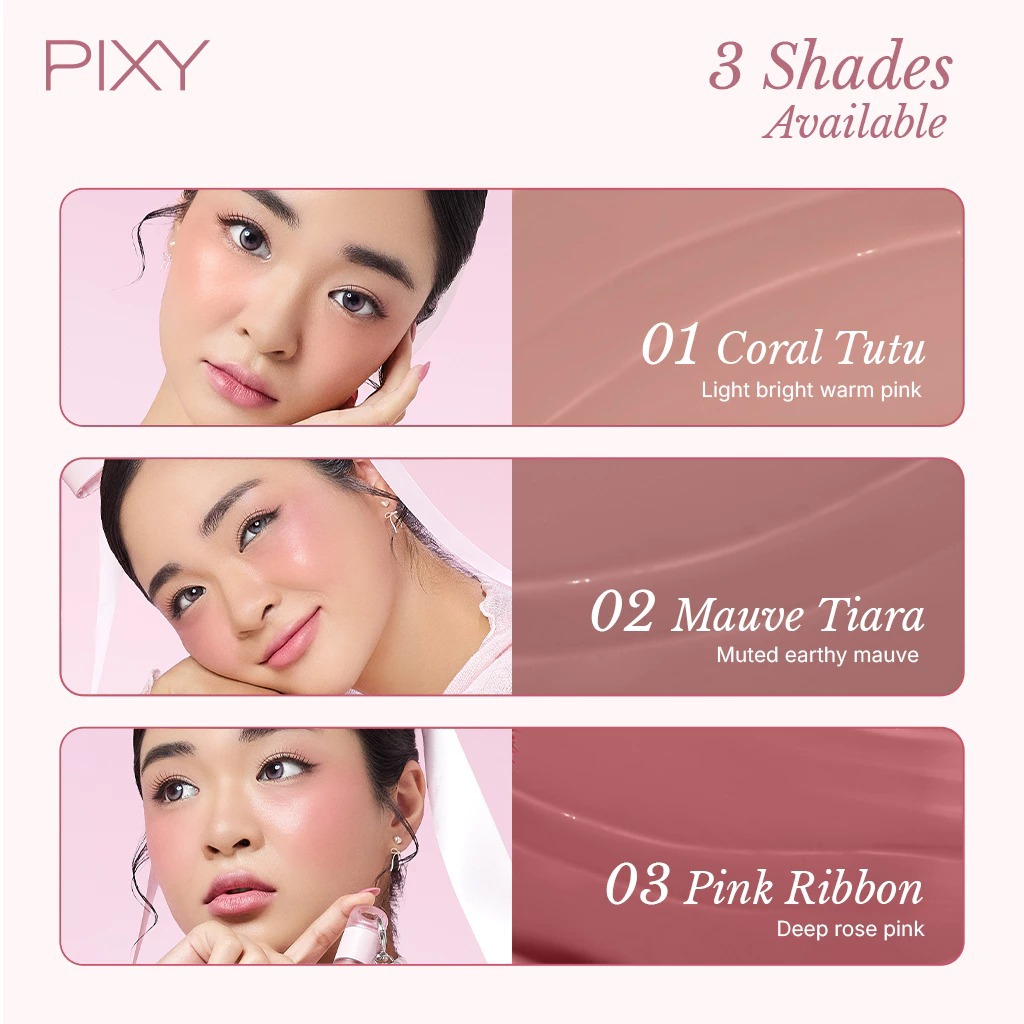 Pixy Cheeky Fit Serum Blush 3.5ml - 01 Coral Tutu