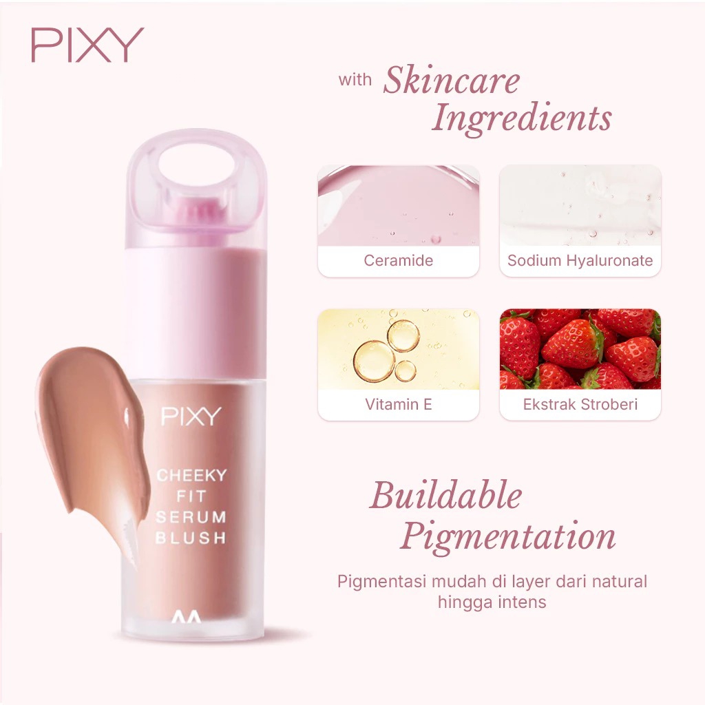 Pixy Cheeky Fit Serum Blush 3.5ml - 01 Coral Tutu