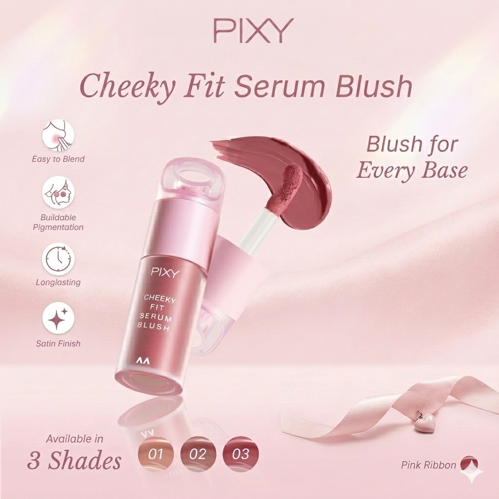 Pixy Cheeky Fit Serum Blush 3.5ml - 02 Mauve Tiara