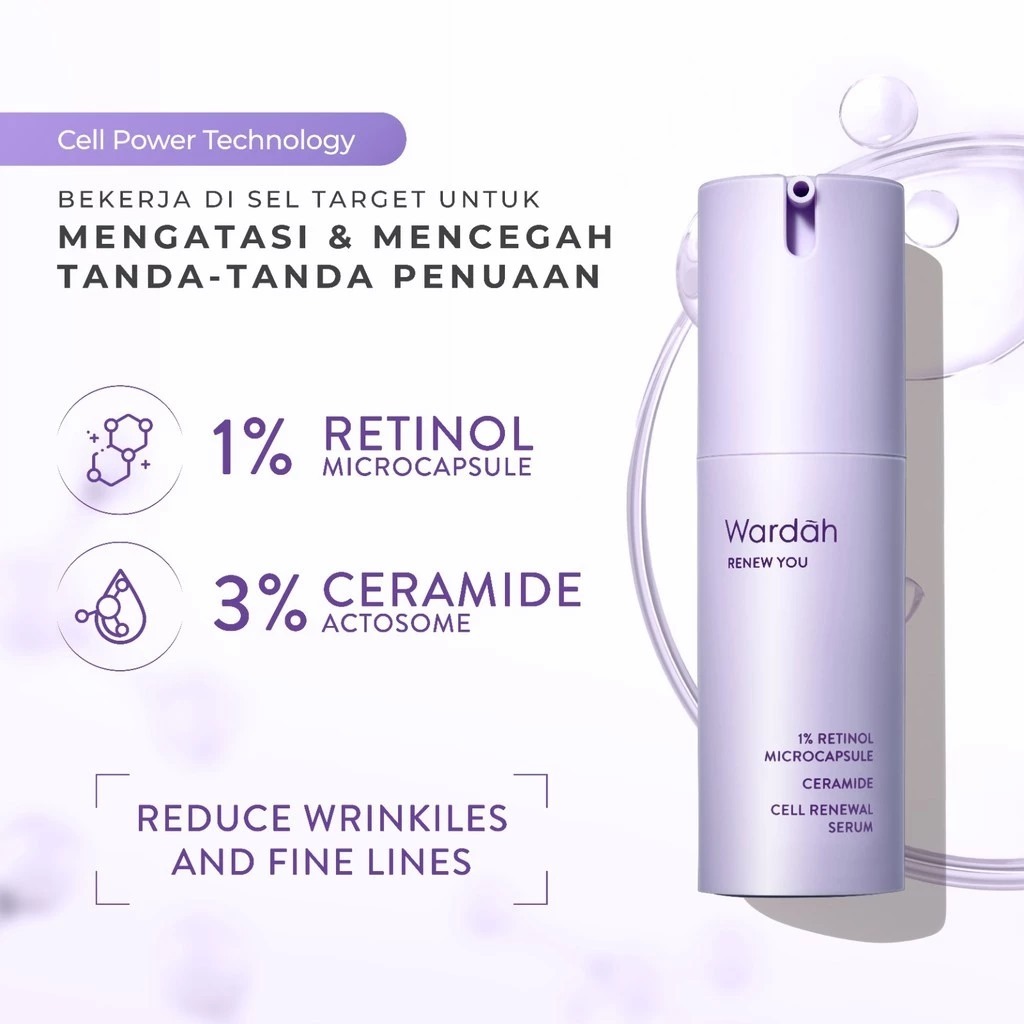 Wardah Renew You 1% Retinol Microcapsule Ceramide Cell Renewal Serum 30ml