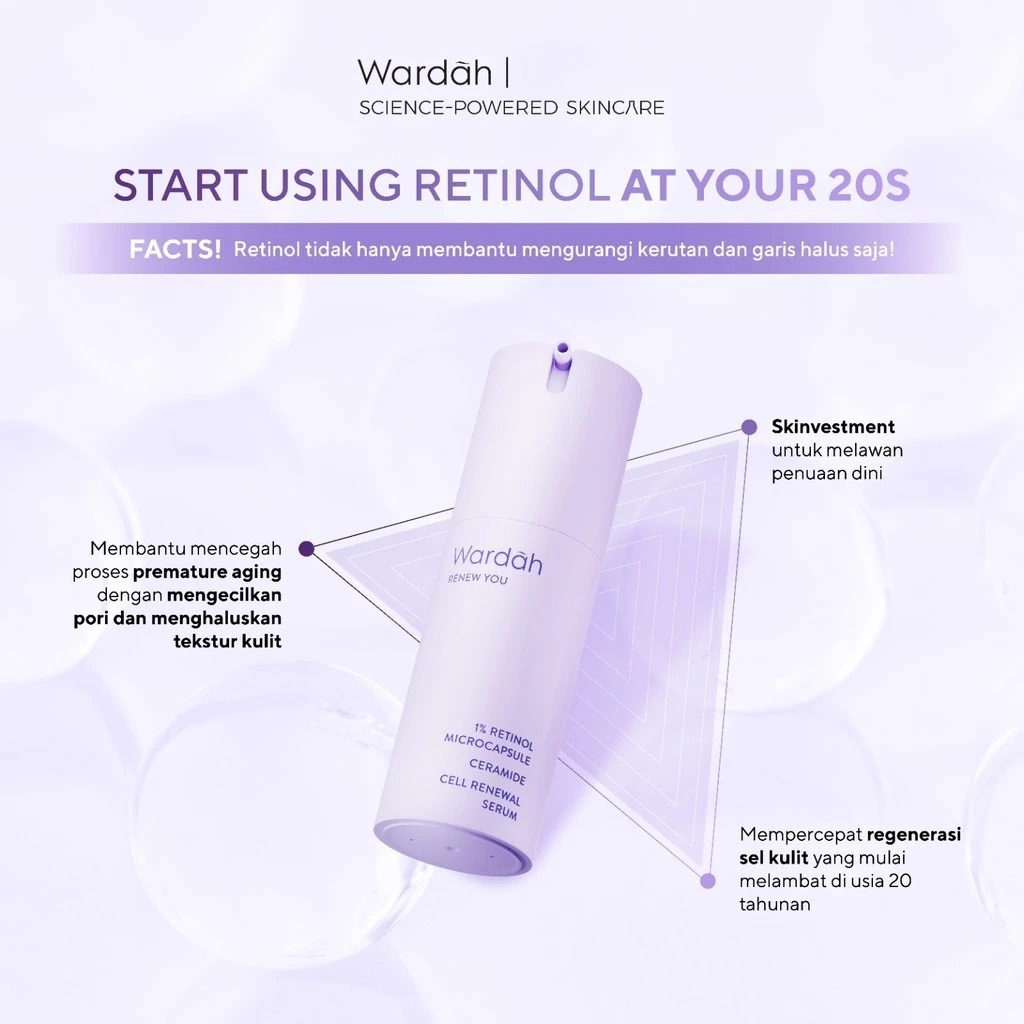 Wardah Renew You 1% Retinol Microcapsule Ceramide Cell Renewal Serum 30ml