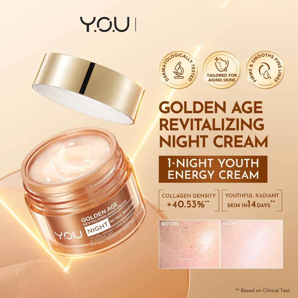 YOU Golden Age Revitalizing Night Cream 30gr (Kemasan Jar) YOU Golden Age Revitalizing Night Cream 30gr (Kemasan Jar)