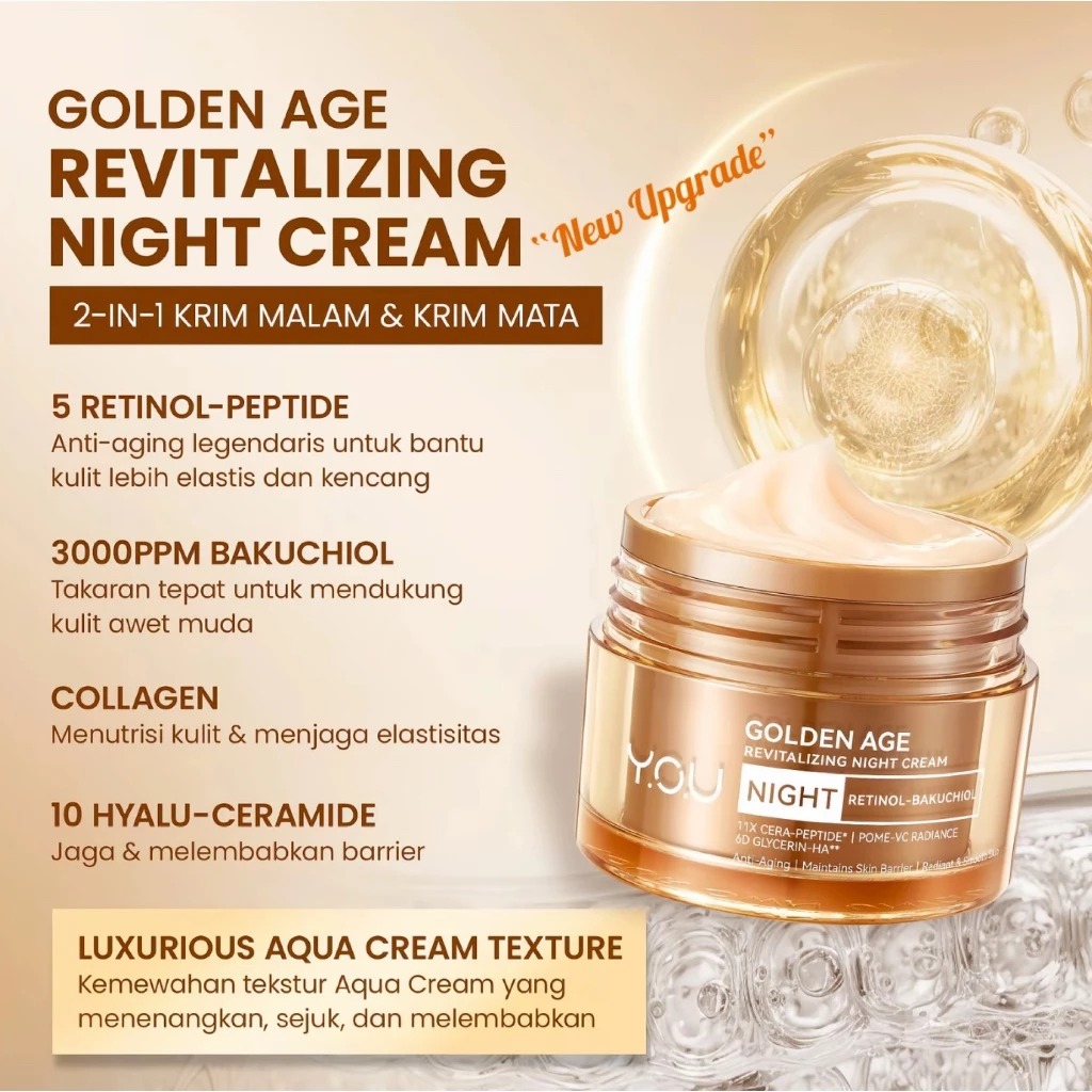 YOU Golden Age Revitalizing Night Cream 30gr (Kemasan Jar)