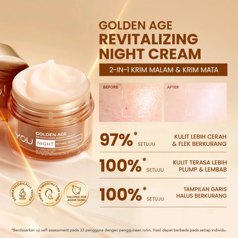 YOU Golden Age Revitalizing Night Cream 30gr (Kemasan Jar)