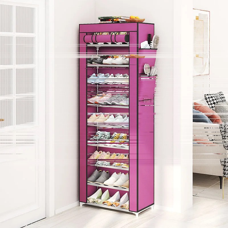 TRI J - Rak Sepatu 10 Susun + Cover Polos (Rak Sepatu 10 Tingkat)