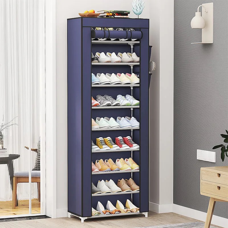 TRI J - Rak Sepatu 10 Susun + Cover Polos (Rak Sepatu 10 Tingkat)