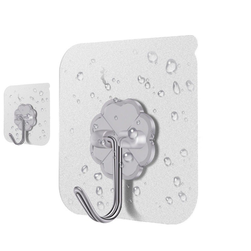 (Isi 5) Magic Hook J Transparan (Gantungan Dinding Besi)