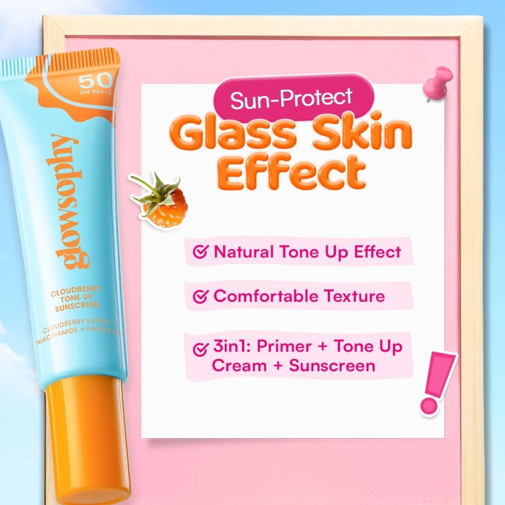 Glowsophy Cloudberry Tone Up Sunscreen SPF50 PA+++ 15ml