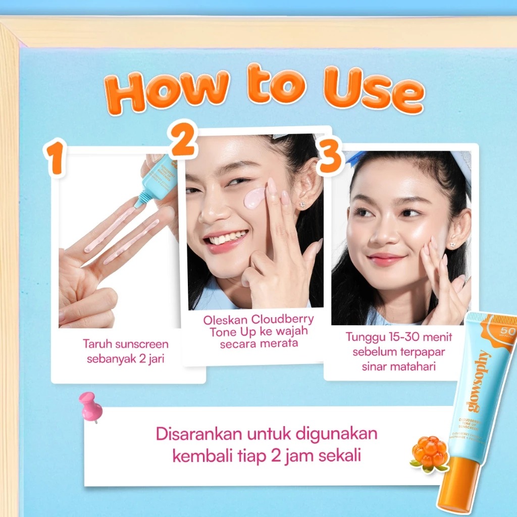 Glowsophy Cloudberry Tone Up Sunscreen SPF50 PA+++ 15ml