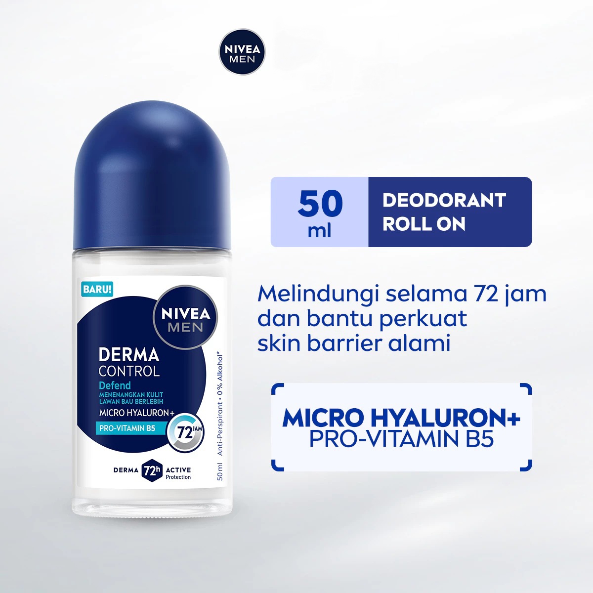 Nivea Deodorant Roll On Derma Series 50ml - Defend MEN (Pro-Vitamin B5)
