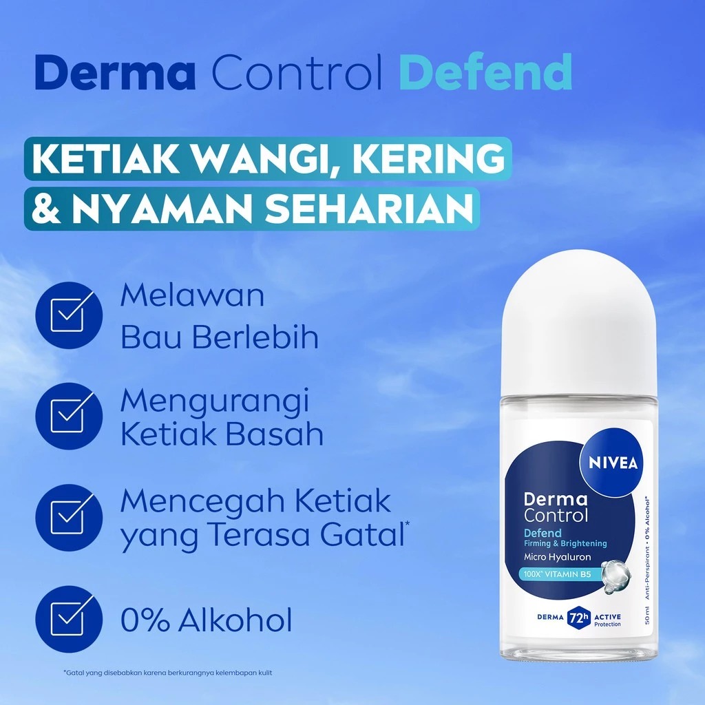Nivea Deodorant Roll On Derma Series 50ml - Defend (Vitamin B5)