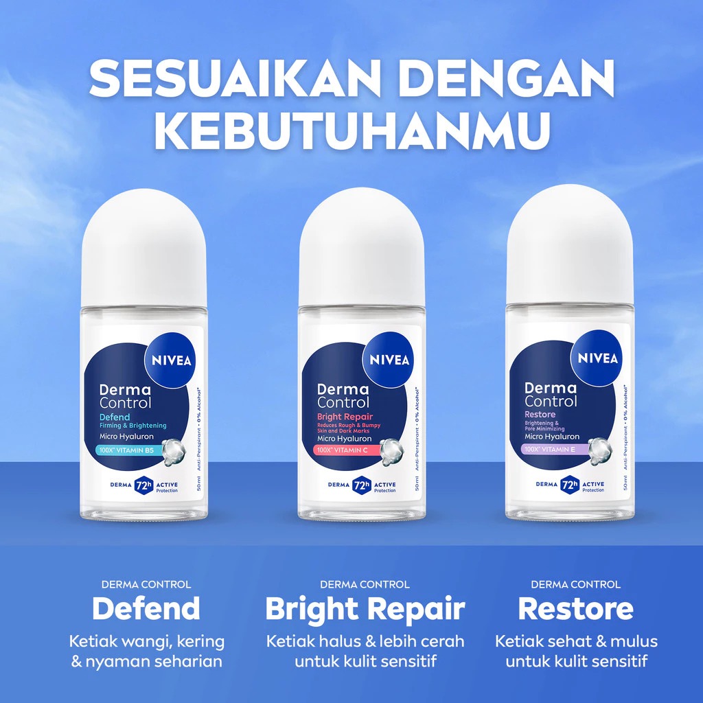 Nivea Deodorant Roll On Derma Series 50ml - Defend (Vitamin B5)