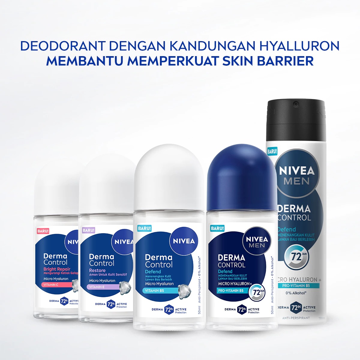 Nivea Deodorant Roll On Derma Series 50ml - Bright Repair (Vitamin C)