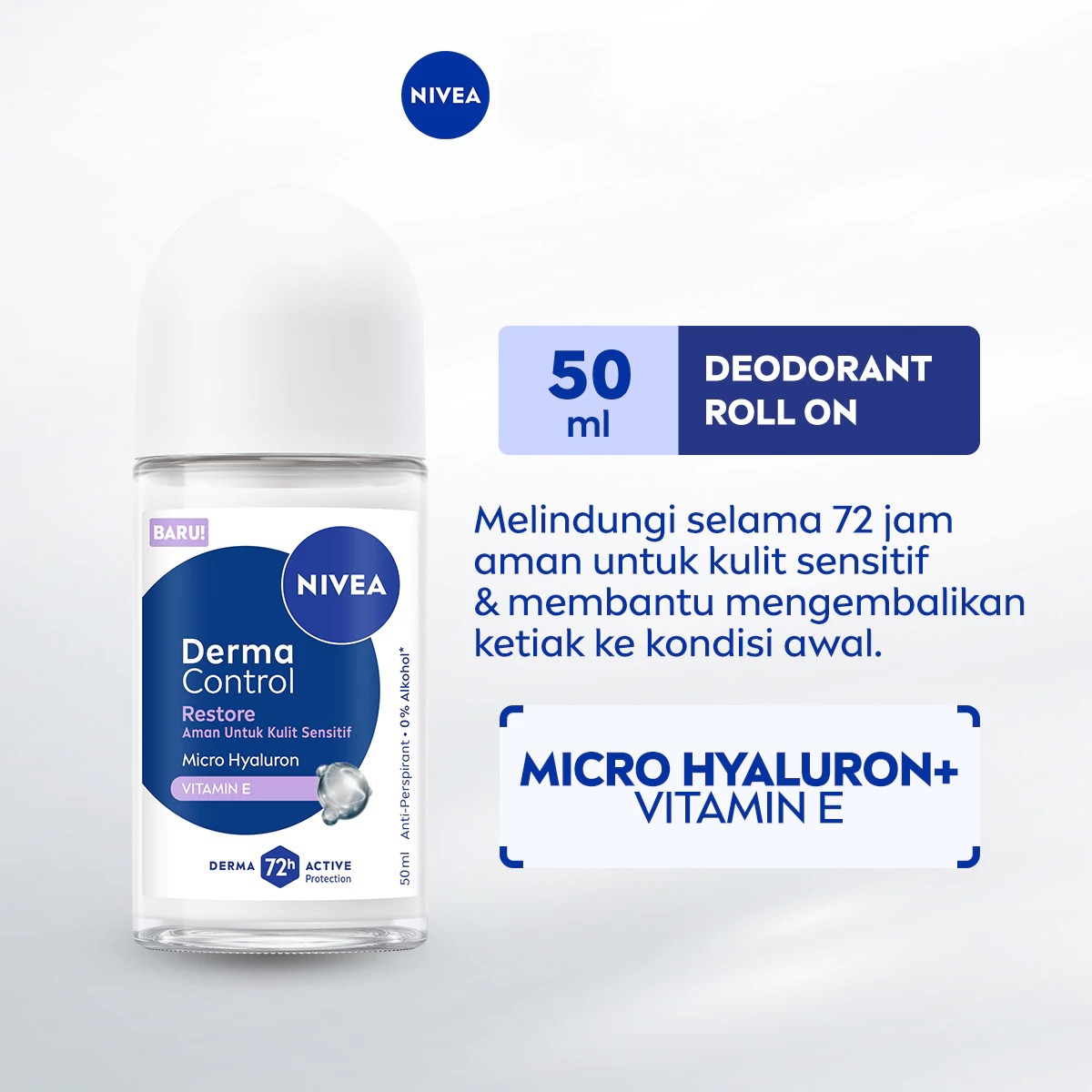Nivea Deodorant Roll On Derma Series 50ml - Restore (Vitamin E)